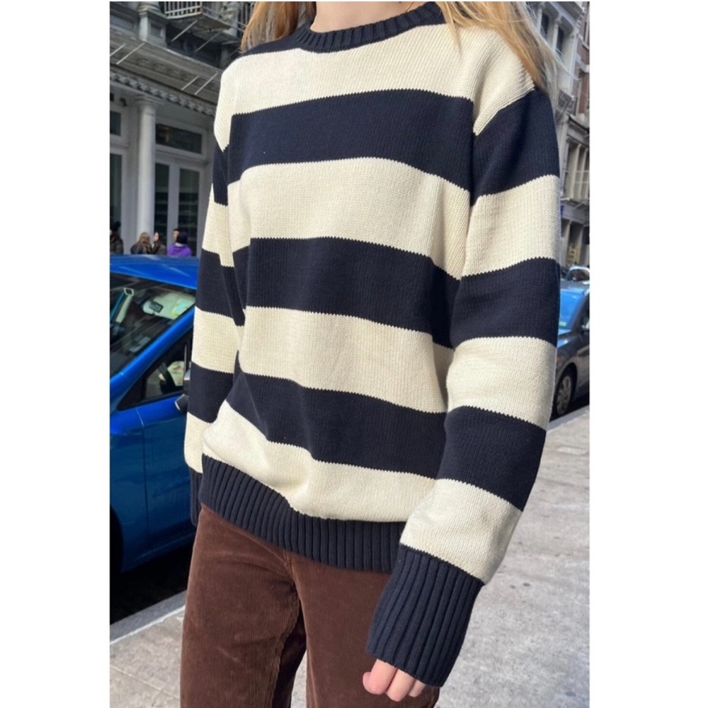 Brandy Melville John Galt Brianna Cotton Thick Stripe Sweater ONE SIZE Oversized